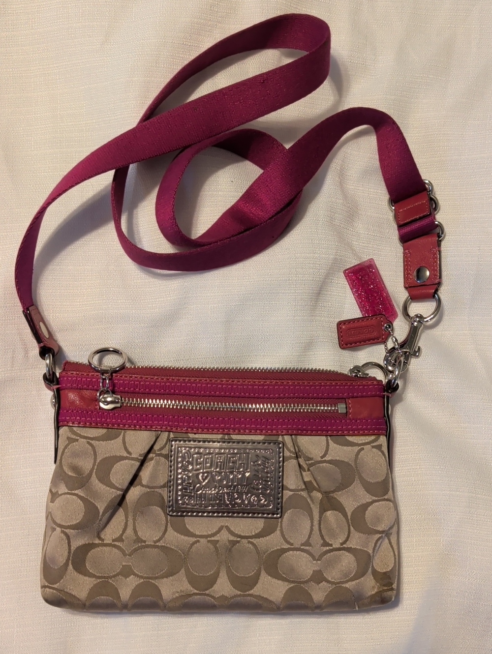 Coach Poppy Limited Edition Brown Monogram CC Logo Mini Crossbody Bag